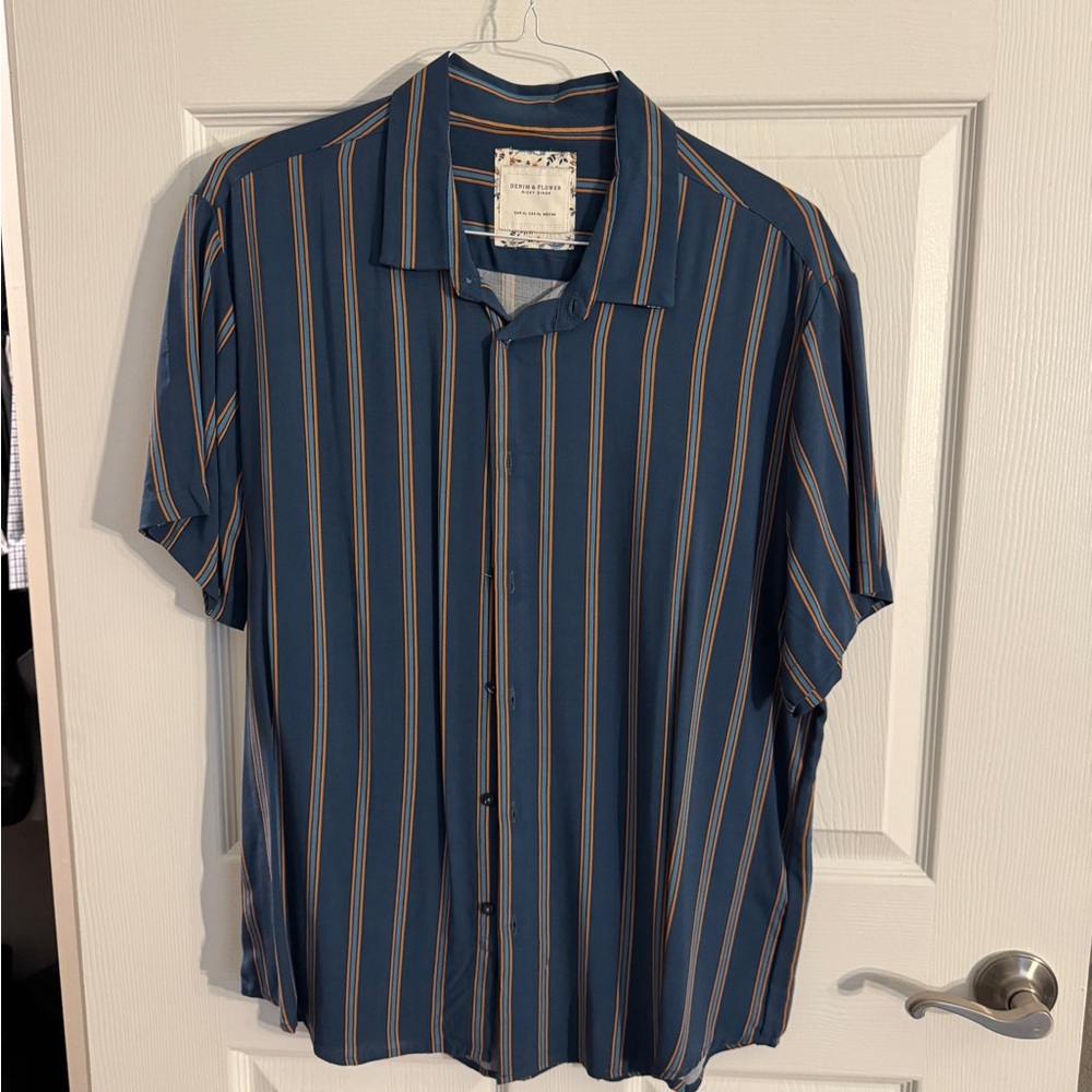 Denim & Flower Men's Blue Striped Shirt